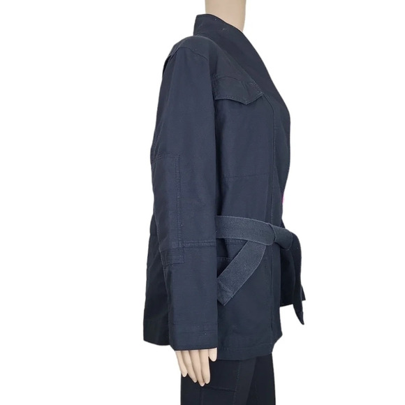 Wilfred 100% Cotton Wrap Utility Jacket Black - Picture 2 of 5